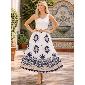 SCARPY CREATION JUPE PRINT<br>Bleu