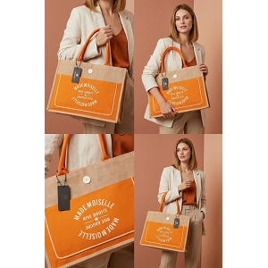 SCARPY CREATION SAC CABA JUTE NATUREL<br>Orange