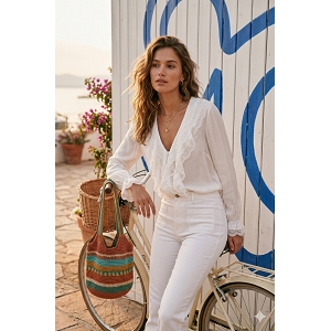 SCARPY CREATION TOP EN TENCEL<br>Blanc