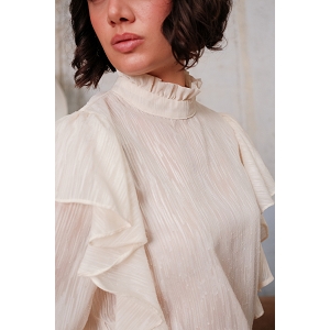 SCARPY CREATION BLOUSE FLUIDE VOLANT<br>Beige