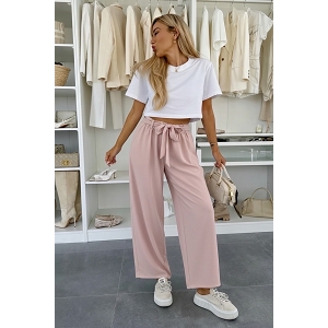 SCARPY CREATION PANTALON LARGE AVEC CEINTURE NOUEE<br>Rose