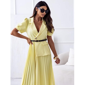 SCARPY CREATION ROBE BLAZER PLISSEE<br>Jaune