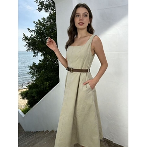 SCARPY CREATION ROBE EVASEE EN COTON<br>Gris