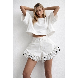 SCARPY CREATION SHORT DENIM LUDIQUE<br>Blanc