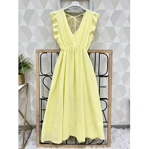 SCARPY CREATION ROBE LONGUE COL V<br>Jaune