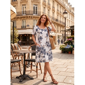 SCARPY CREATION ROBE A FLEUR<br>Bleu