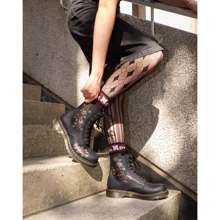 Dr martens 1460 floral noir3870901_3