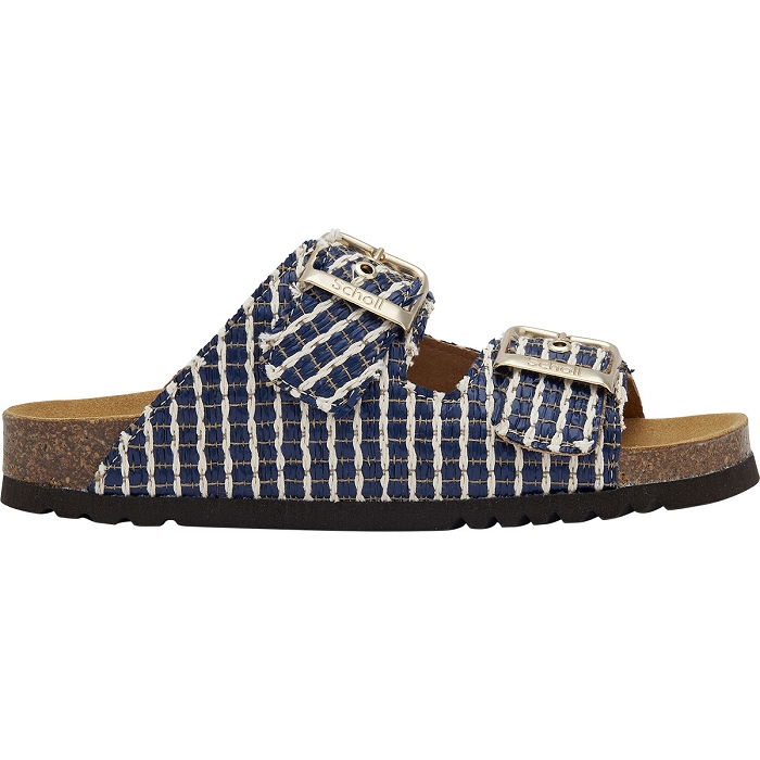 Scholl noelle raffia bleu