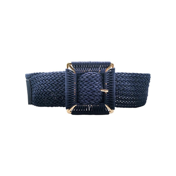 Scarpy creation ceinture large tresse boucle bleu