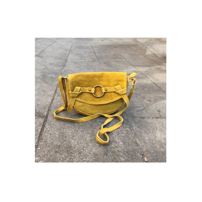 Scarpy creation sac a bandouliere en daim jaune3929804_2