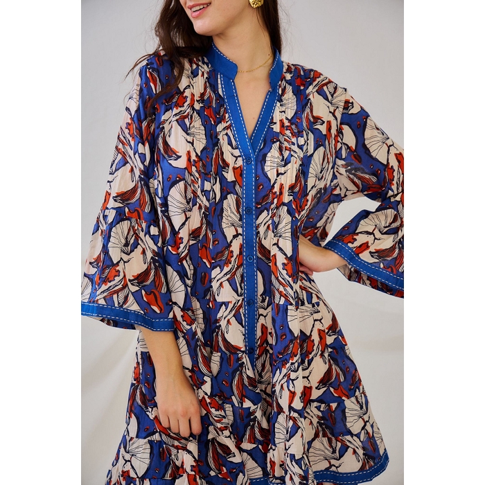 Scarpy creation robe chemise coton bleu3951501_5