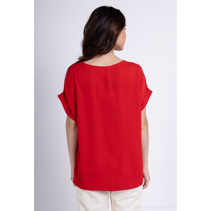 Scarpy creation top fluide manche courte rouge3951901_4