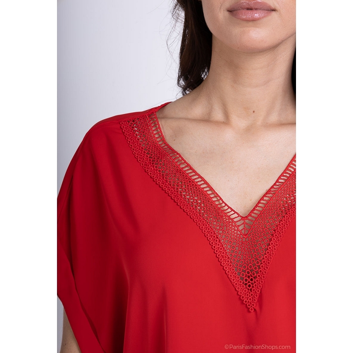 Scarpy creation top fluide manche courte rouge3951901_5