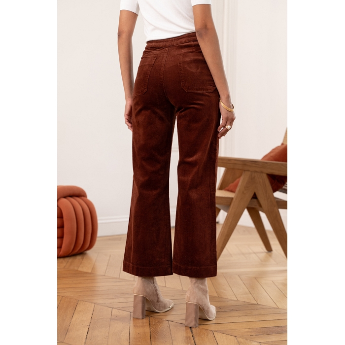 Scarpy creation my pantalon wide velour victorine yl marron4687603_3