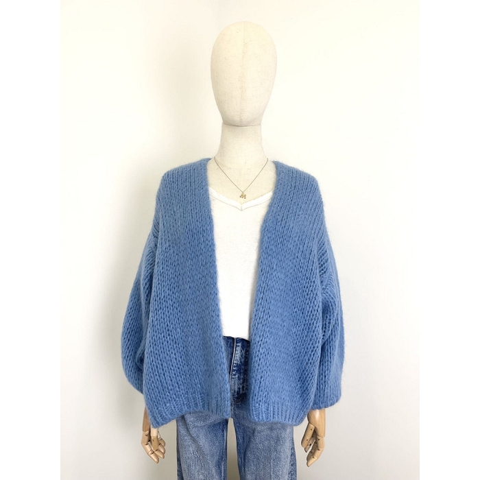 Scarpy creation gilet bernadette oversize mohair bleu4688104_2