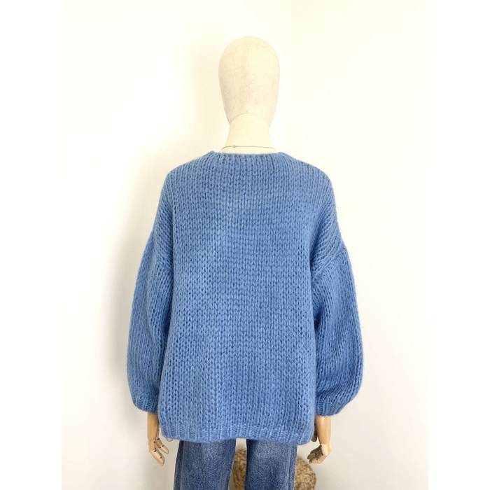 Scarpy creation gilet bernadette oversize mohair bleu4688104_3