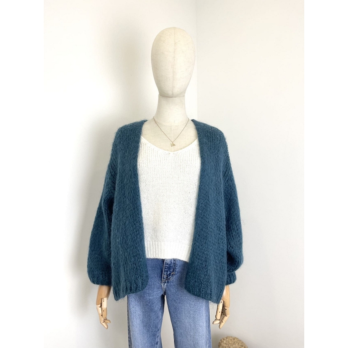 Scarpy creation gilet bernadette oversize mohair bleu4688106_2