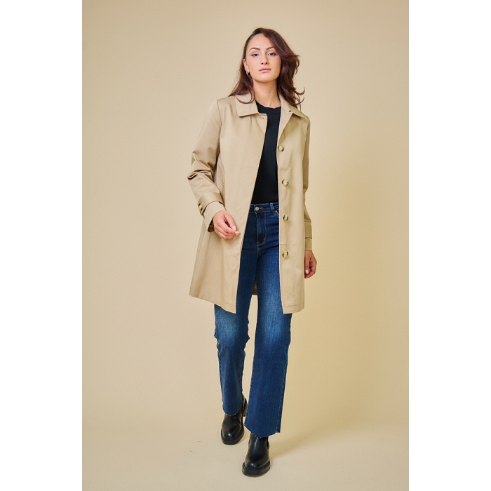 Scarpy creation jane trench droit deperlant beige