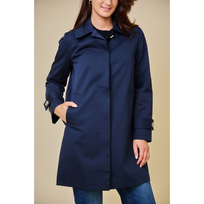 Scarpy creation jane trench droit deperlant bleu4689102_2