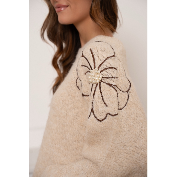 Scarpy creation my pull broderie yl beige4690401_3