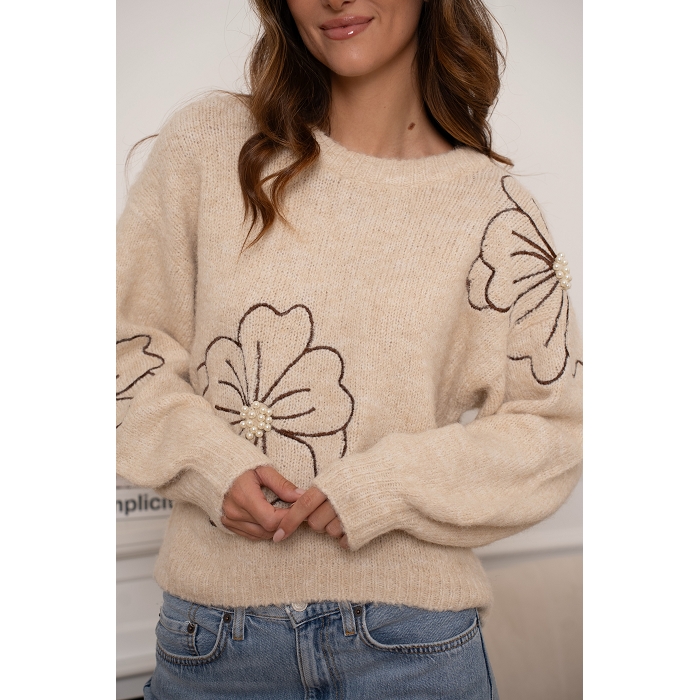 Scarpy creation my pull broderie yl beige4690401_4