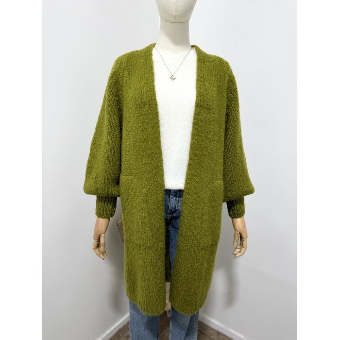 Scarpy creation my gilet cardigan mi long yl vert