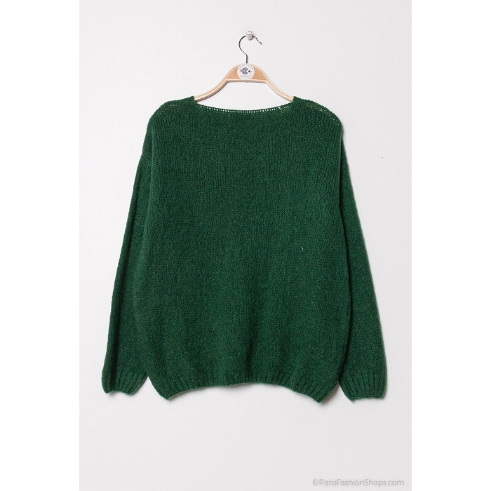 Scarpy creation sensie pull mohair laine vert