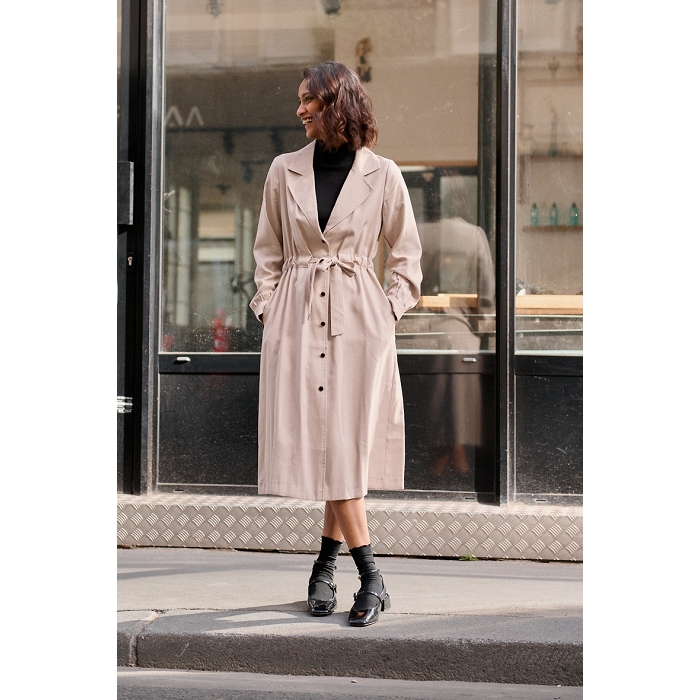 Scarpy creation robe trench longue beige