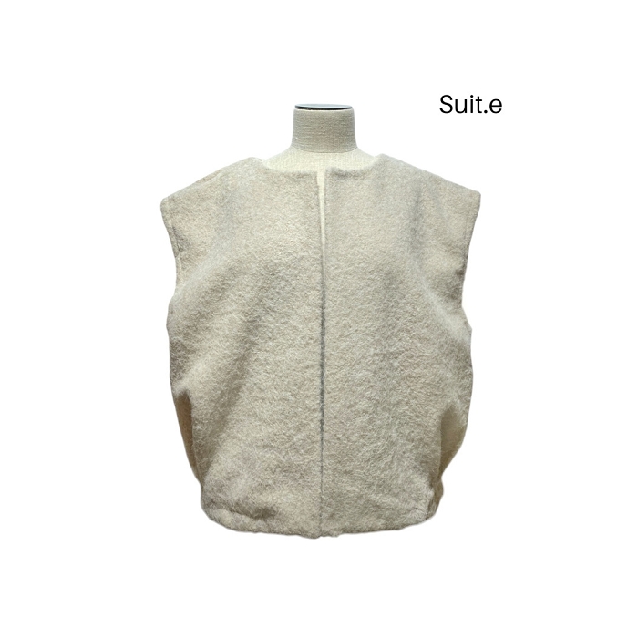 Scarpy creation gilet laine bouillie beige