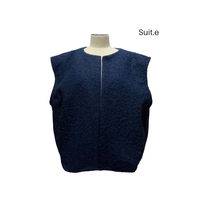 Scarpy creation my gilet laine bouillie yl bleu