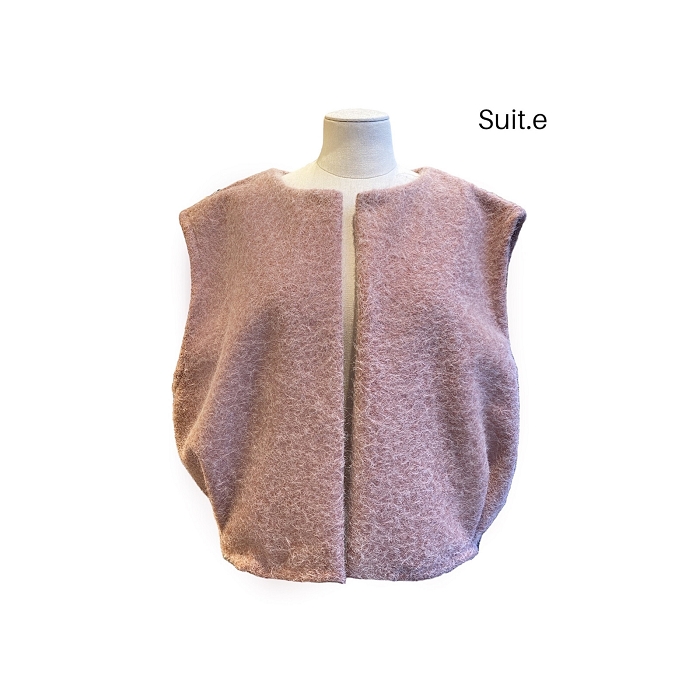 Scarpy creation my gilet laine bouillie yl rose