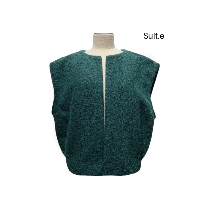 Scarpy creation gilet laine bouillie vert