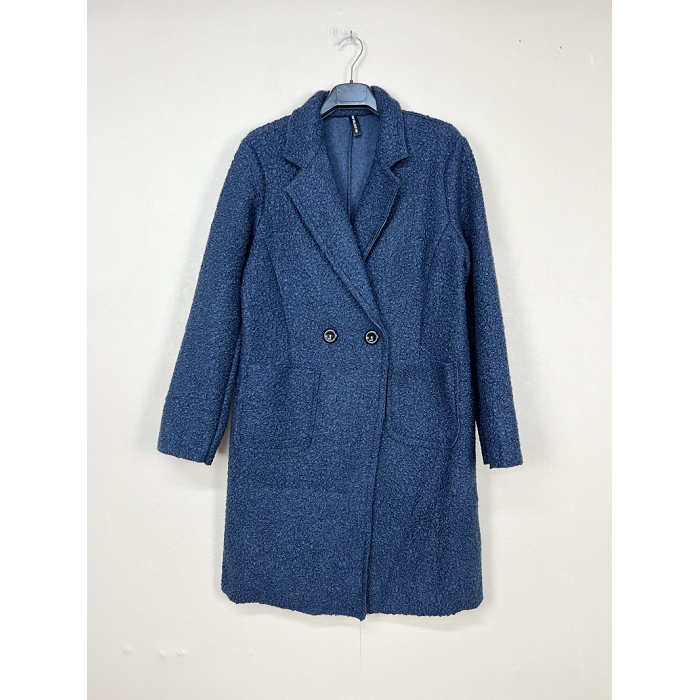 Scarpy creation veste manteau moutonnee bleu