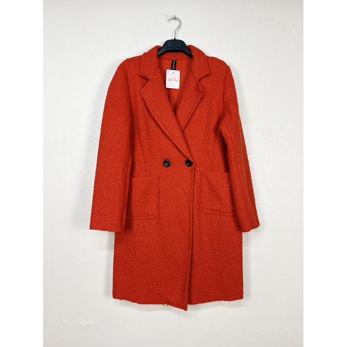 Scarpy creation veste manteau moutonnee orange