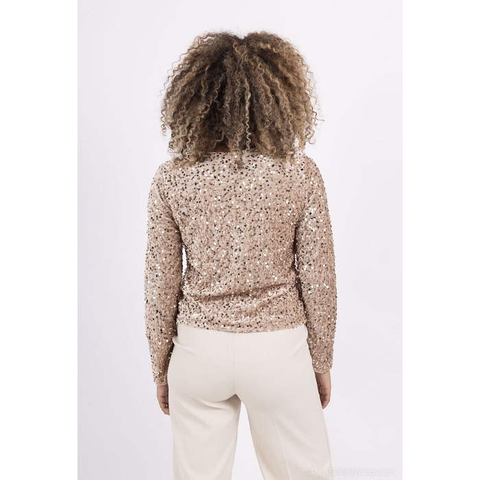 Scarpy creation blouson paillette beige4723502_4