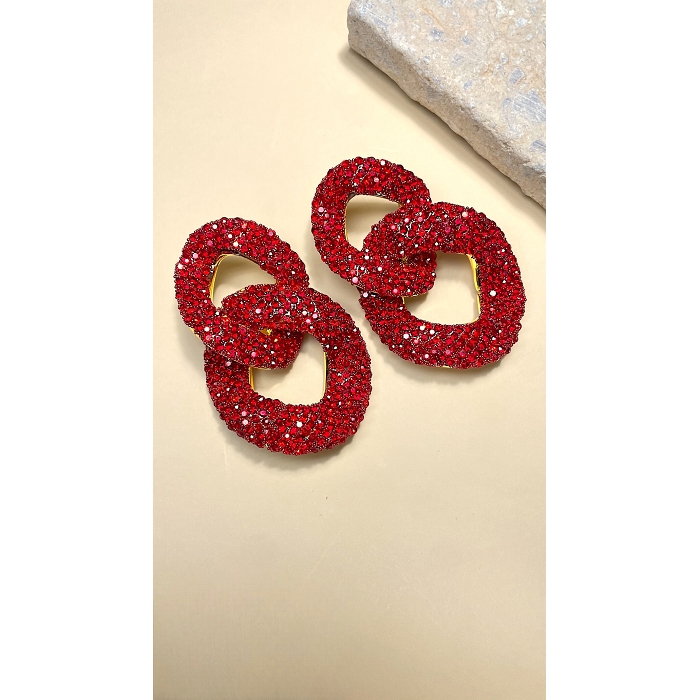 Scarpy creation boucles oreilles strass rouge4723807_2