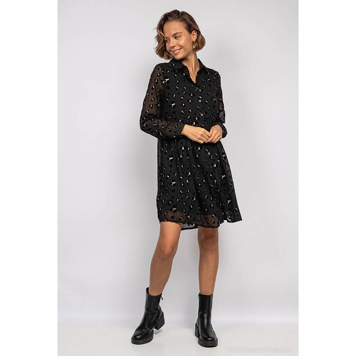 Scarpy creation robe imprimee animalier velours noir