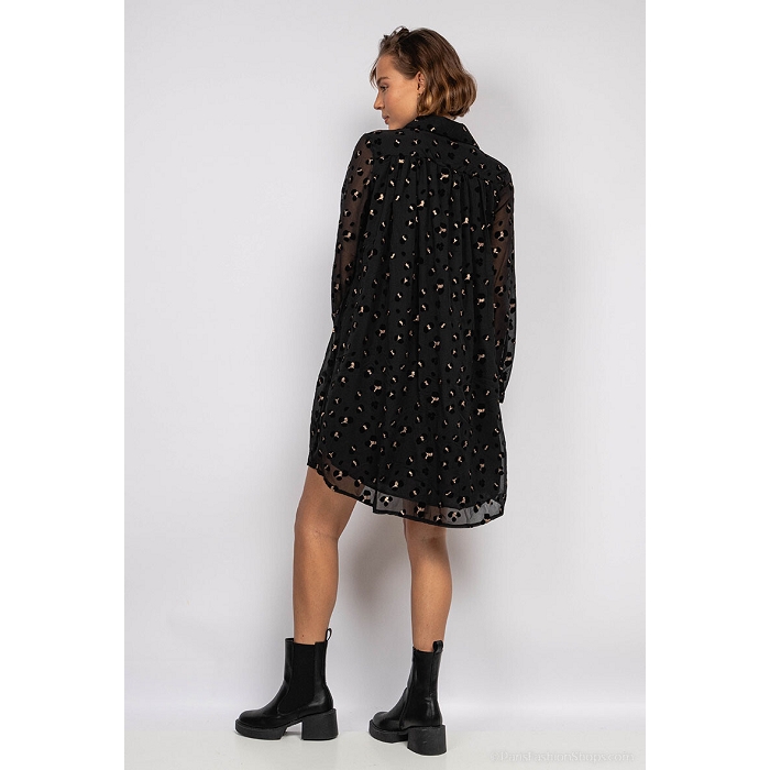 Scarpy creation robe imprimee animalier velours noir4723901_3