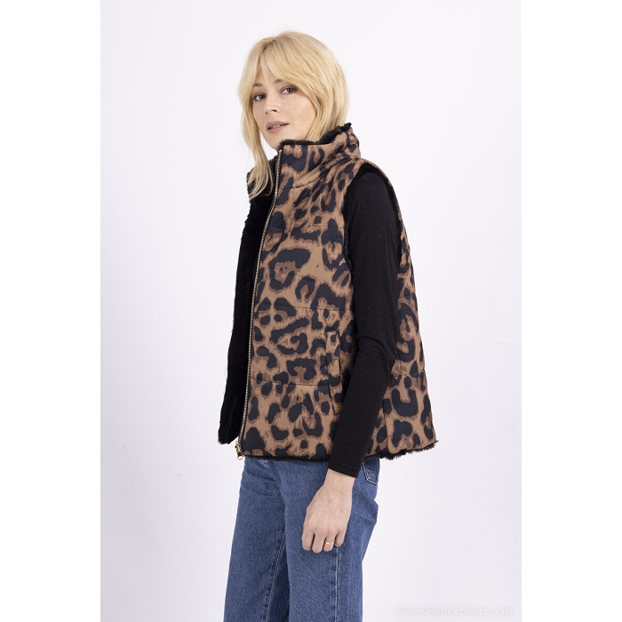 Scarpy creation gilet reversible leopard naturel4729101_2