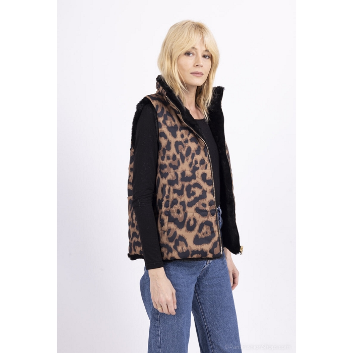 Scarpy creation gilet reversible leopard naturel4729101_3