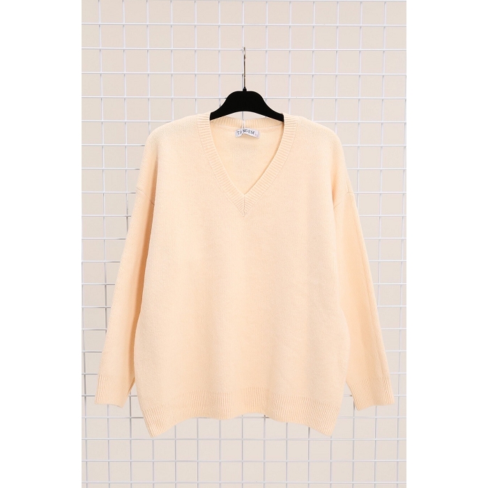 Le bon sens my pull col v yl naturel4738901_2