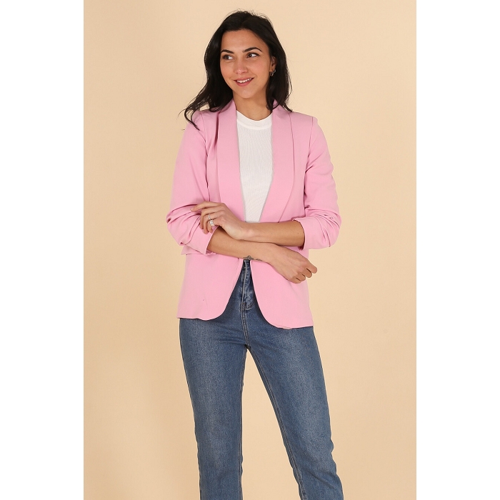 Scarpy creation my veste blazer manche 34 revers yl rose