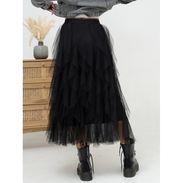 Scarpy creation my jupe longue en tulle yl noir4753601_3