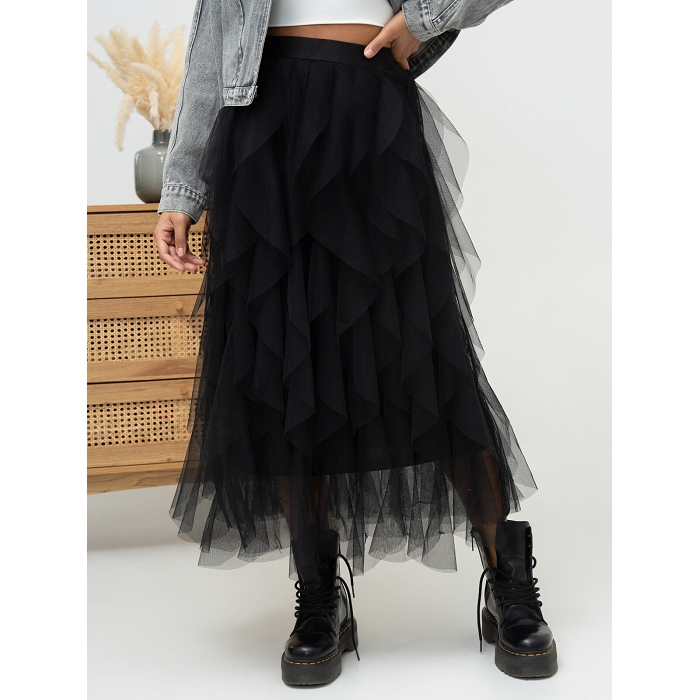 Scarpy creation my jupe longue en tulle yl noir4753601_6