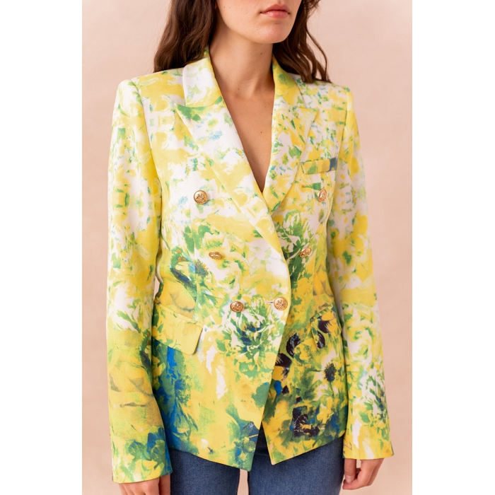 Scarpy creation my veste blazer fleurie jaune yl jaune4755301_2