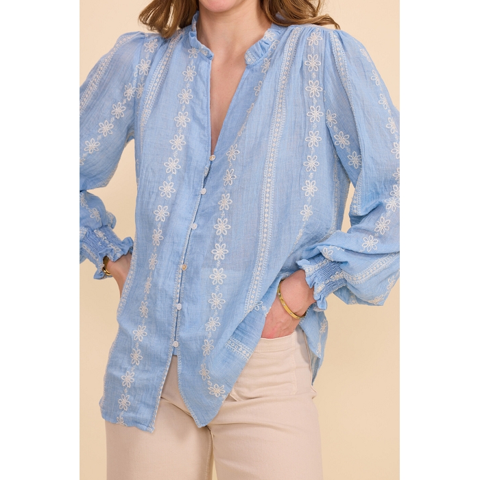 Scarpy creation my chemise broderie coton yl bleu4763401_4