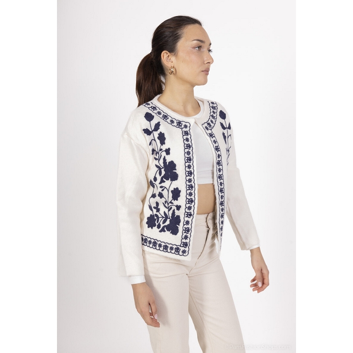 Scarpy creation my cardigan detail fleuri yl blanc4764001_2